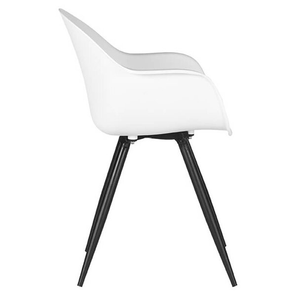 Stoelen | LIVA | Kunststof/Metaal | White | Zwarte Poten | In-/Outdoor | 2 Stuks | 580x540x850(h)mm