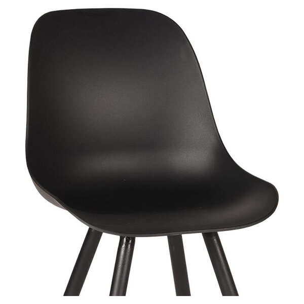 Stoelen | MONA | Kunststof/Metaal | Black | Zwarte Poten | In-/Outdoor | 2 Stuks | 460x540x880(h)mm