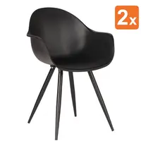 HC Stoelen | LIVA | Kunststof/Metaal | Black | Zwarte Poten | In-/Outdoor | 2 Stuks | 580x540x850(h)mm 