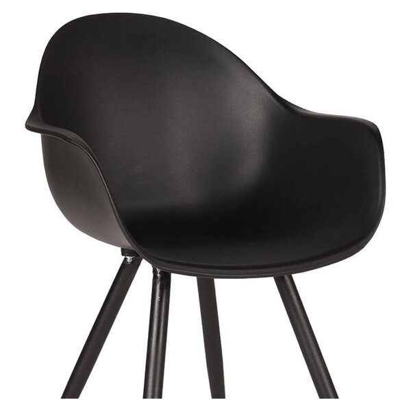 Stoelen | LIVA | Kunststof/Metaal | Black | Zwarte Poten | In-/Outdoor | 2 Stuks | 580x540x850(h)mm