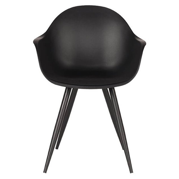 Stoelen | LIVA | Kunststof/Metaal | Black | Zwarte Poten | In-/Outdoor | 2 Stuks | 580x540x850(h)mm