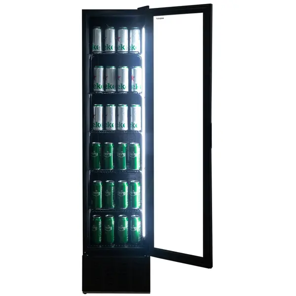 Koelkast | Smal Model | 160L | Zwart | +2°C/+10°C | Geforceerd | 405x435x1775(h)mm