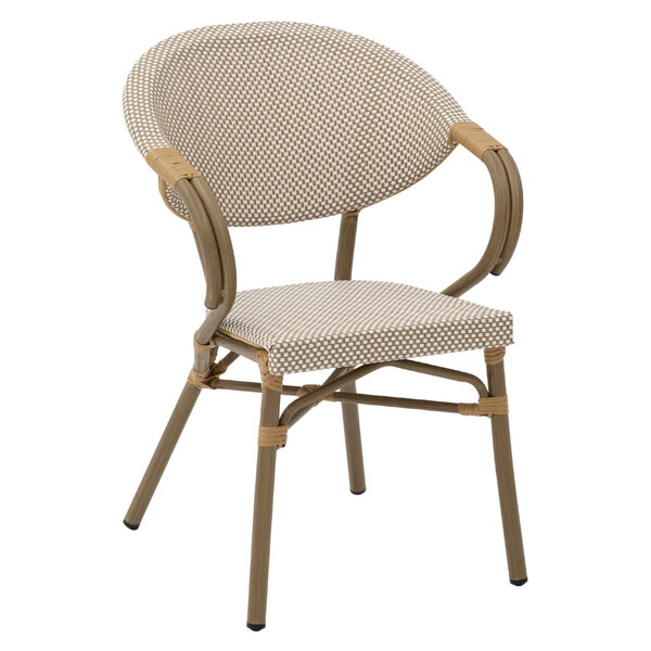 Stoel | MILANO | Aluminium Rotan/Aluminium | Beige | In-/Outdoor | 570x570x825(h)mm