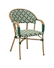 HC Stoel | SOREN | Aluminium Rotan/Aluminium | Green | Olijfhout Frame | In-/Outdoor | 570x600x830(h)mm 