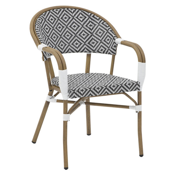 Stoel | SOREN | Aluminium Rotan/Aluminium | White | Olijfhout Frame | In-/Outdoor | 570x600x830(h)mm