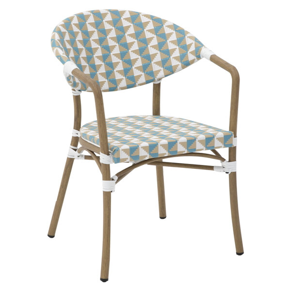 Stoel | AURORA | Aluminium Rotan/Aluminium | Mint | Olijfhout Frame | In-/Outdoor | 570x600x830(h)mm