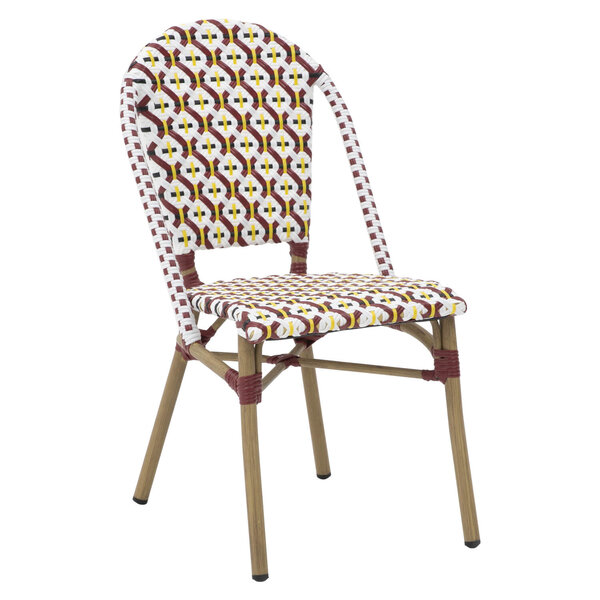 Stoel | MONICA | Aluminium Rotan/Aluminium | Cherry | Olijfhout Frame | In-/Outdoor | 460x580x890(h)mm