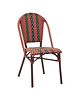 HC Stoel | MONICA | Aluminium Rotan/Aluminium | Red/Black | Naturel Hout Frame | In-/Outdoor | 460x580x890(h)mm 