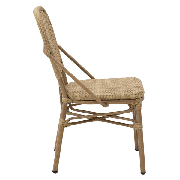 Stoel | CORNNIE | Aluminium Rotan/Aluminium | Naturel | In-/Outdoor | 460x605x870(h)mm