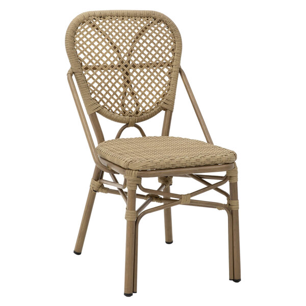 Stoel | CORNNIE | Aluminium Rotan/Aluminium | Naturel | In-/Outdoor | 460x605x870(h)mm