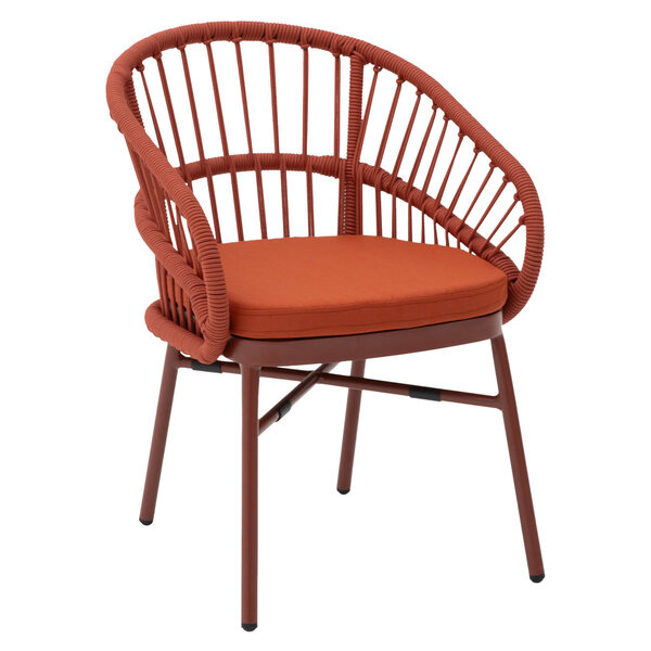 Stoel | NIKITA | Aluminium Rotan/Aluminium | Red | In-/Outdoor | 580x615x780(h)mm