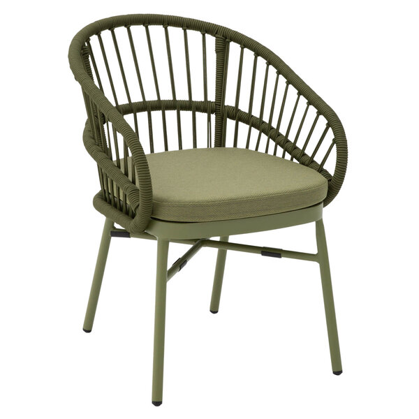 Stoel | NIKITA | Aluminium Rotan/Aluminium | Green | In-/Outdoor | 580x615x780(h)mm