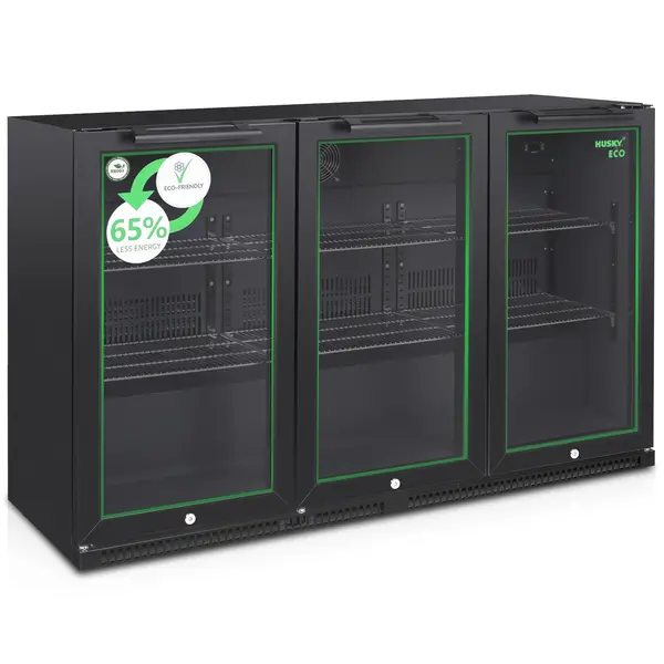 Barkoelkast | ECO | 350L | Zwart | 0°C/+10°C | Geforceerd | Draaideuren | 1350x520x865(h)mm