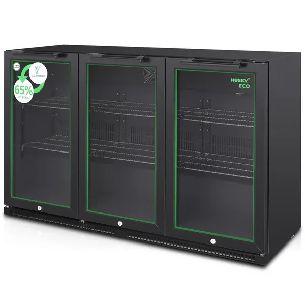 Barkoelkast | ECO | 350L | Zwart | 0°C/+10°C | Geforceerd | Draaideuren | 1350x520x865(h)mm