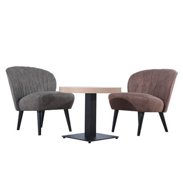 Loungestoel | BOREAS | Microvezel/Hout | Olive | Zwarte Poten | Indoor | 600x680x770(h)mm