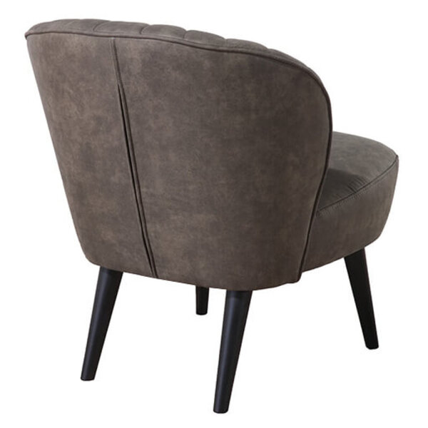 Loungestoel | BOREAS | Microvezel/Hout | Olive | Zwarte Poten | Indoor | 600x680x770(h)mm