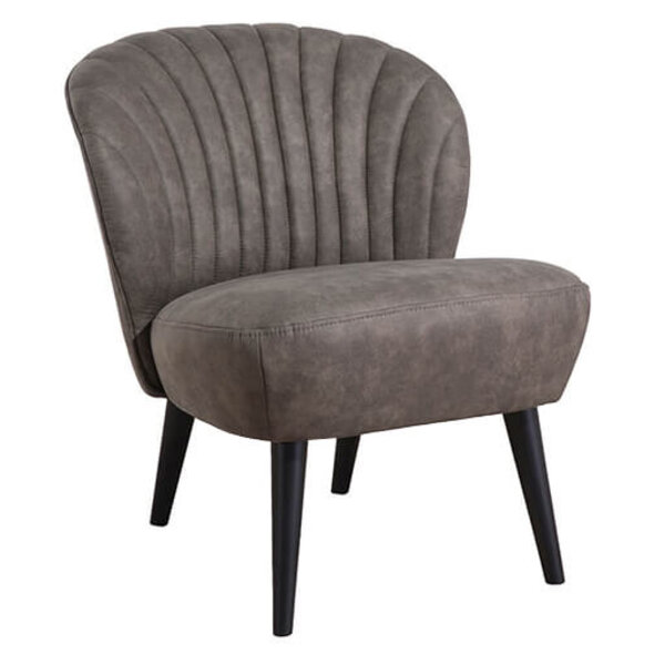 Loungestoel | BOREAS | Microvezel/Hout | Olive | Zwarte Poten | Indoor | 600x680x770(h)mm