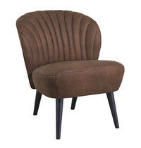 HC Loungestoel | BOREAS | Microvezel/Hout | Brown | Zwarte Poten | Indoor | 600x680x770(h)mm 