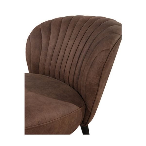 Loungestoel | BOREAS | Microvezel/Hout | Brown | Zwarte Poten | Indoor | 600x680x770(h)mm