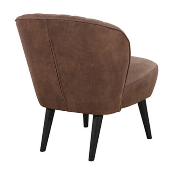 Loungestoel | BOREAS | Microvezel/Hout | Brown | Zwarte Poten | Indoor | 600x680x770(h)mm