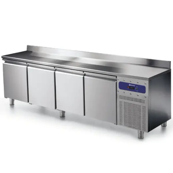 Koelwerkbank | 550L | 4 Deuren | -2°C/+8°C | Statisch + Ventilator | Achteropstand | 2330x600x850(h)mm