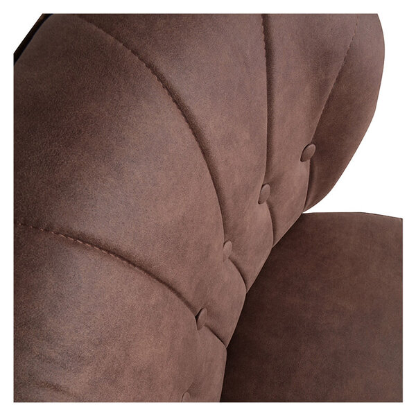 Loungestoel | LETO | Microvezel/Hout | Brown | Zwarte Poten | Indoor | 600x680x770(h)mm