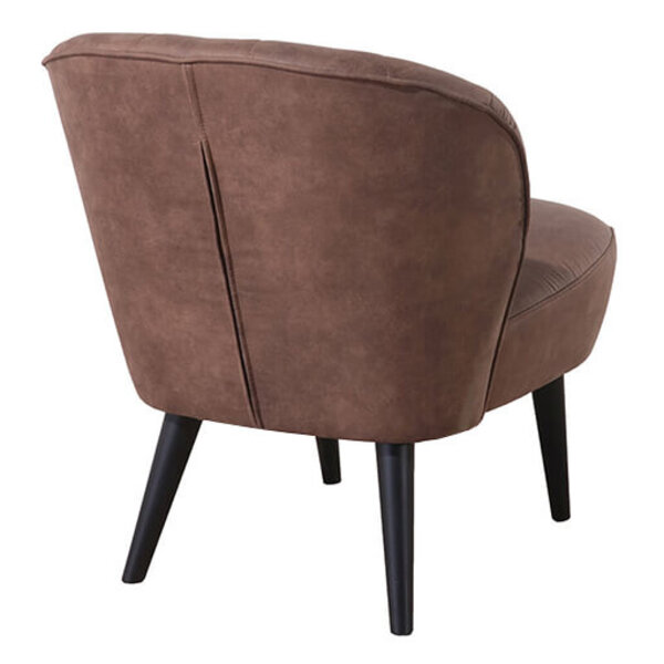 Loungestoel | LETO | Microvezel/Hout | Brown | Zwarte Poten | Indoor | 600x680x770(h)mm
