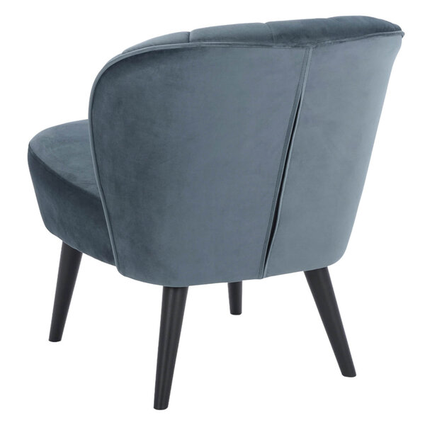 Loungestoel | LETO | Fluweel/Hout | Petrol | Zwarte Poten | Indoor | 600x680x770(h)mm