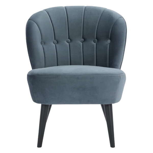 Loungestoel | LETO | Fluweel/Hout | Petrol | Zwarte Poten | Indoor | 600x680x770(h)mm