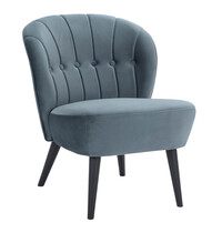 HC Loungestoel | LETO | Fluweel/Hout | Petrol | Zwarte Poten | Indoor | 600x680x770(h)mm 
