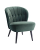 HC Loungestoel | LETO | Fluweel/Hout | Olive | Zwarte Poten | Indoor | 600x680x770(h)mm 