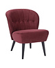 HC Loungestoel | LETO | Fluweel/Hout | Red | Zwarte Poten | Indoor | 600x680x770(h)mm 