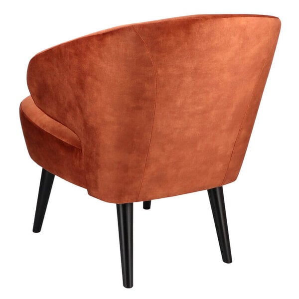 Loungestoel | BETA | Fluweel/Hout | Copper | Zwarte Poten | Indoor | 620x700x700(h)mm