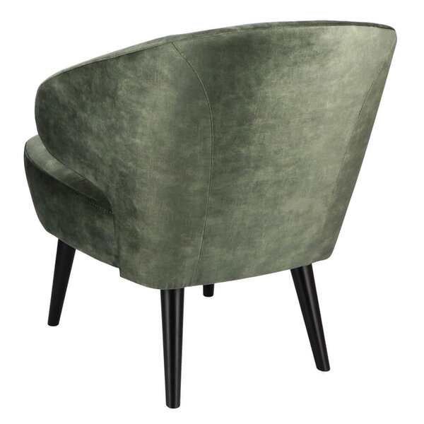 Loungestoel | BETA | Fluweel/Hout | Hunter | Zwarte Poten | Indoor | 620x700x700(h)mm