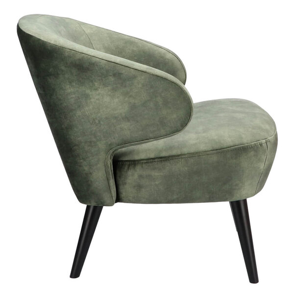 Loungestoel | BETA | Fluweel/Hout | Hunter | Zwarte Poten | Indoor | 620x700x700(h)mm