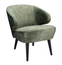 HC Loungestoel | BETA | Fluweel/Hout | Hunter | Zwarte Poten | Indoor | 620x700x700(h)mm 