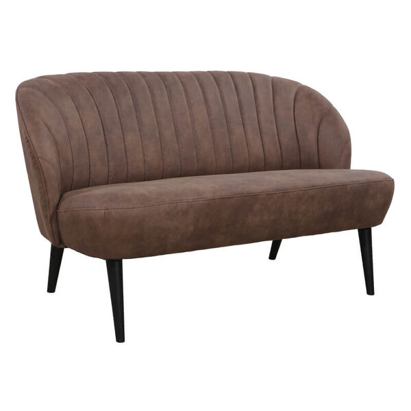 Loungebank | BOREAS | Microvezel/Hout | Brown | Zwarte Poten | Indoor | 1340x710x720(h)mm