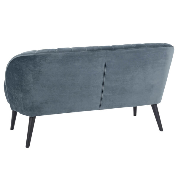 Loungebank | LETO | Fluweel/Hout | Petrol | Zwarte Poten | Indoor | 1340x710x720(h)mm