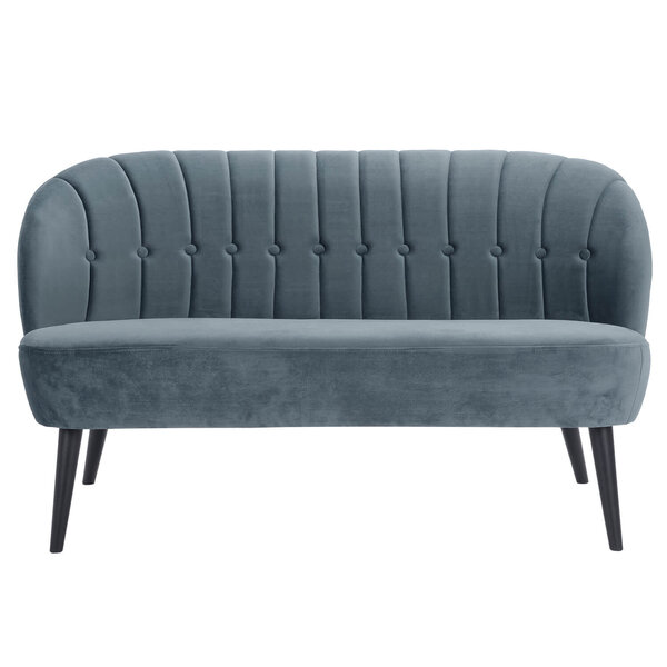 Loungebank | LETO | Fluweel/Hout | Petrol | Zwarte Poten | Indoor | 1340x710x720(h)mm