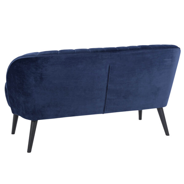 Loungebank | LETO | Fluweel/Hout | Blue | Zwarte Poten | Indoor | 1340x710x720(h)mm