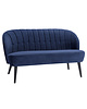HC Loungebank | LETO | Fluweel/Hout | Blue | Zwarte Poten | Indoor | 1340x710x720(h)mm 