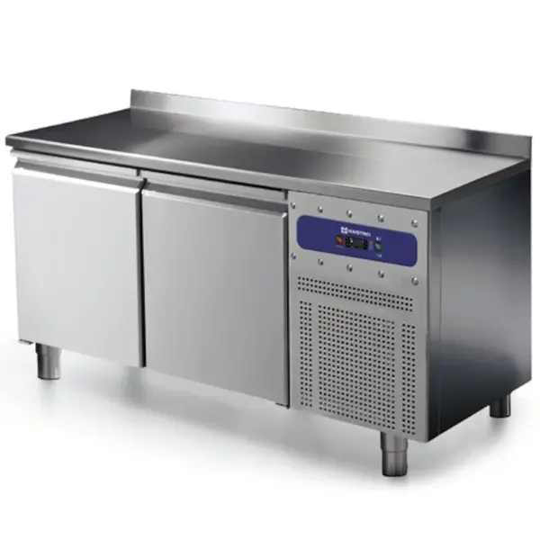 Koelwerkbank | 250L | 2 Deuren | -2°C/+8°C | Statisch + Ventilator | Achteropstand | 1400x600x850(h)mm