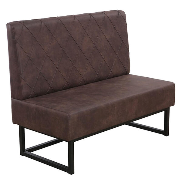 Horeca Bank | TROJE | Microvezel/Metaal | Brown | Zwarte Poten | Indoor | 1200x600x950(h)mm