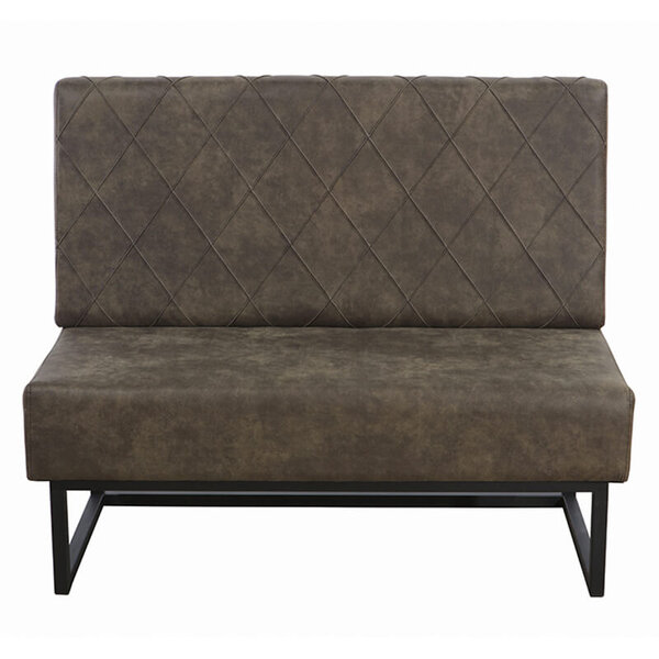 Horeca Bank | TROJE | Microvezel/Metaal | Olive | Zwarte Poten | Indoor | 1200x600x950(h)mm