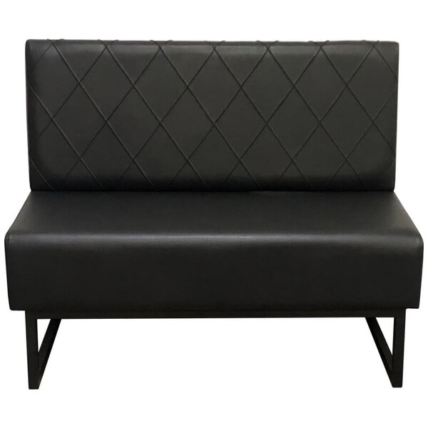 Horeca Bank | TROJE | Kunstleer/Metaal | Black | Zwarte Poten | Indoor | 1200x600x950(h)mm