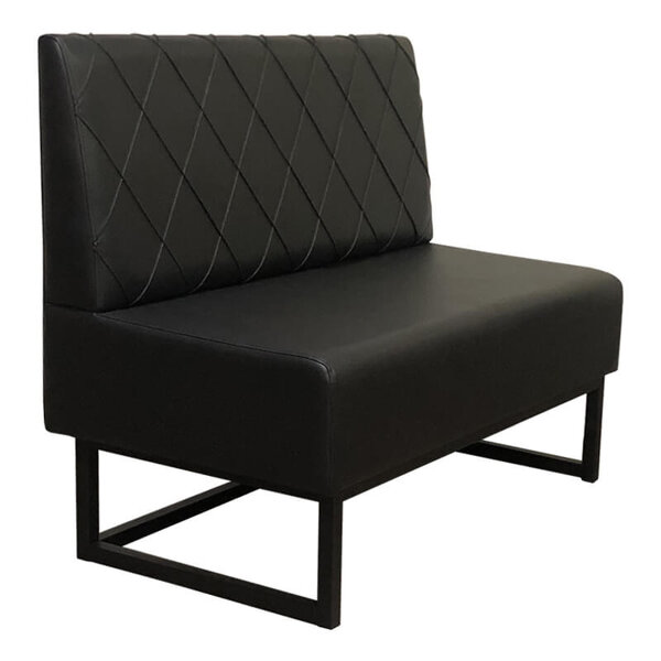 Horeca Bank | TROJE | Kunstleer/Metaal | Black | Zwarte Poten | Indoor | 1200x600x950(h)mm