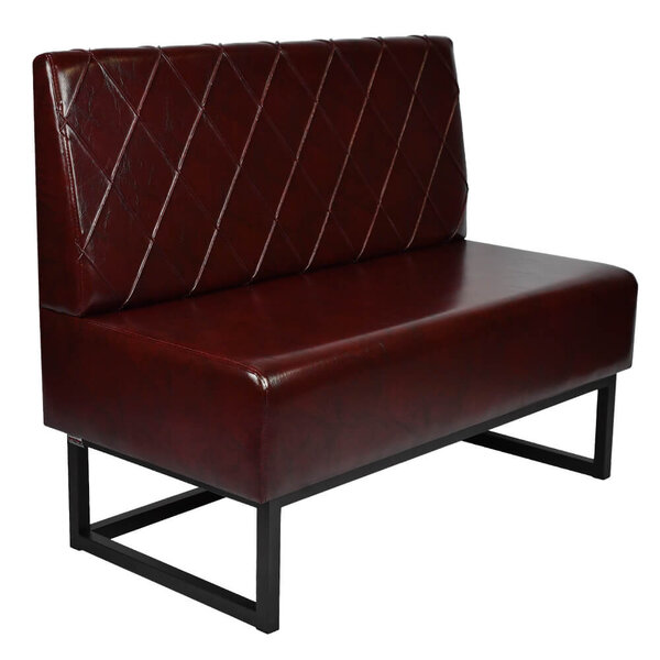 Horeca Bank | TROJE | Kunstleer/Metaal | Dark Brown | Zwarte Poten | Indoor | 1200x600x950(h)mm