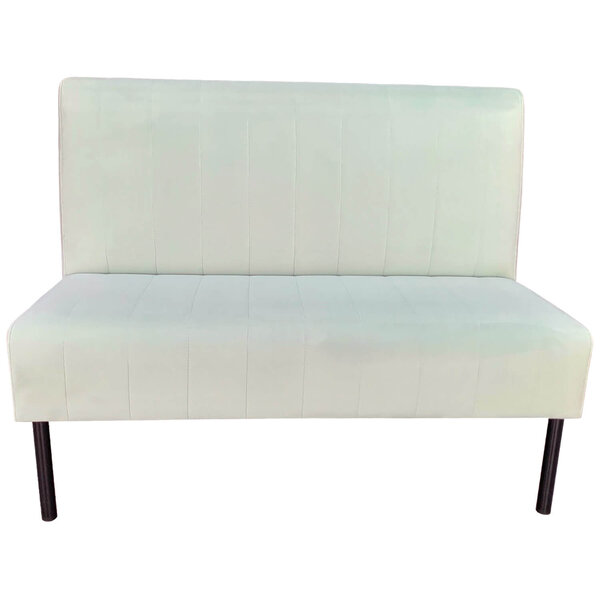 Horeca Bank | CALYPSO | Fluweel/Metaal | White | Zwarte Poten | Indoor | 1200x620x950(h)mm