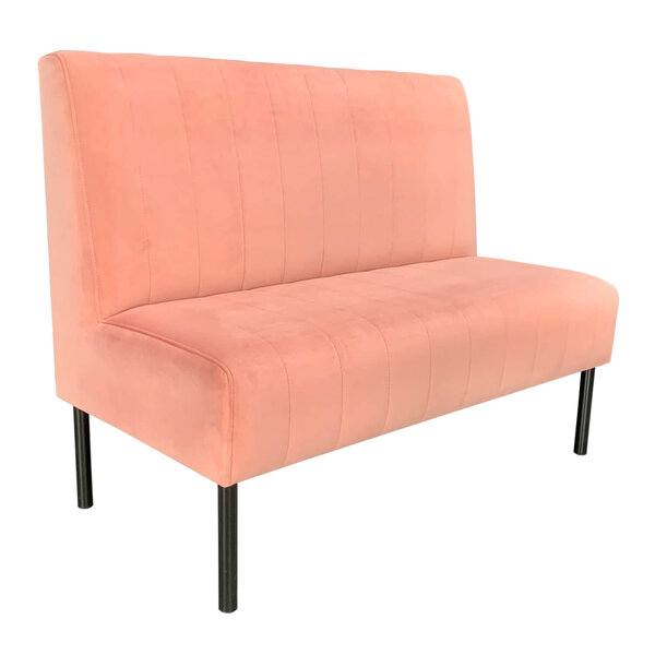Horeca Bank | CALYPSO | Fluweel/Metaal | Pink | Zwarte Poten | Indoor | 1200x620x950(h)mm