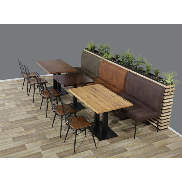 Horeca Bank | THEMIS | Microvezel/Metaal | Brown | Zwarte Poten | Indoor | 1200x600x950(h)mm